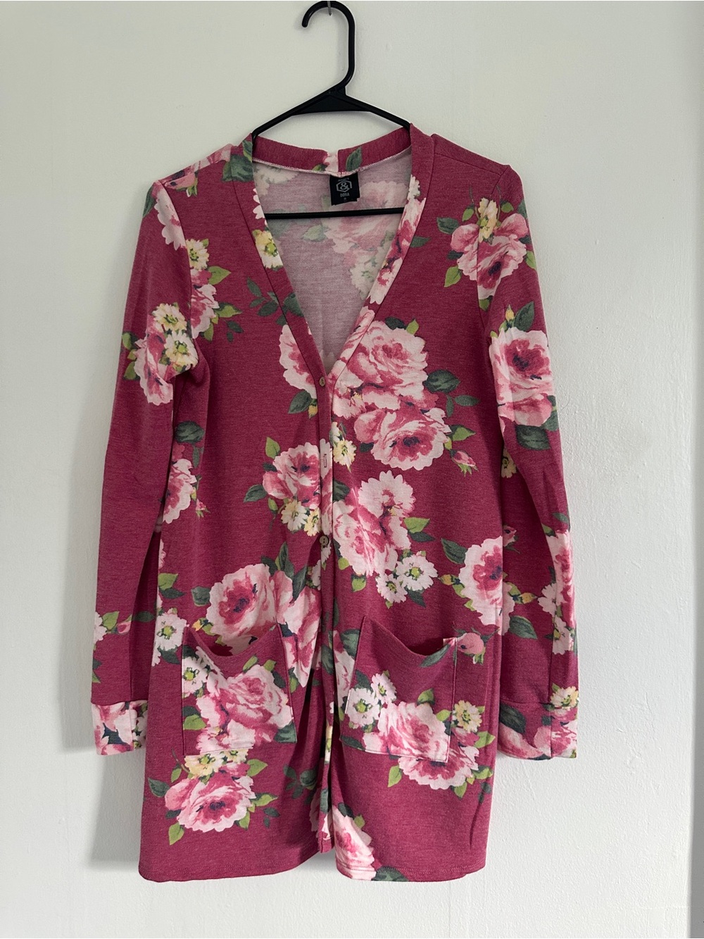 Agnes & Dora Rose Pink Floral Open Cardigan